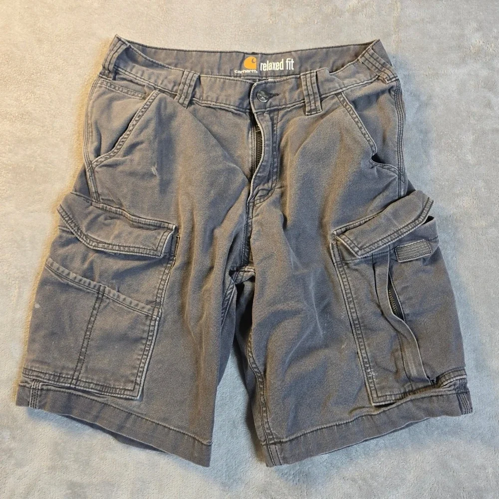 Carhartt Cargo Shorts Mens 31 Grey Relaxed Fit Rugged Workwear Gorpcore Outdoor